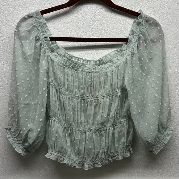 NWT, Hem & Thread Women’s Or Teen’s Mint Top Balloon Sleeves Sz Medium, K647 - Picture 8 of 9